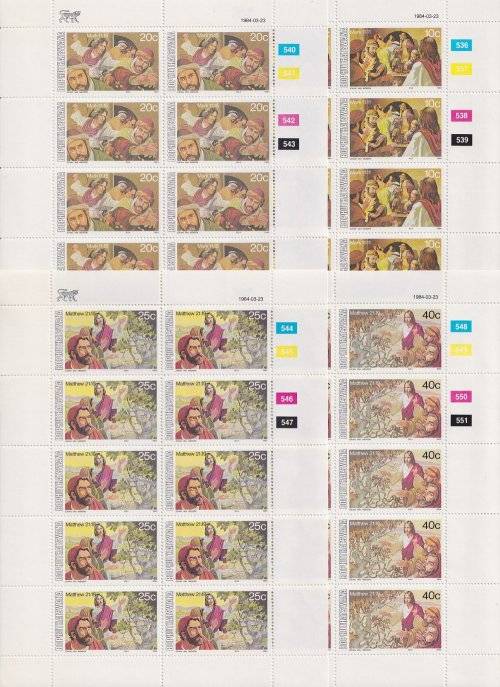BOPHUTHATSWANA - 1984 Easter Stamps (4th series), complete set of 4 full sheets (MNH)